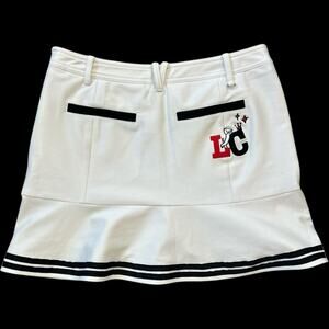 NWOT Louis Castel Gold Skort White Black Korean Size 67 US Size 6